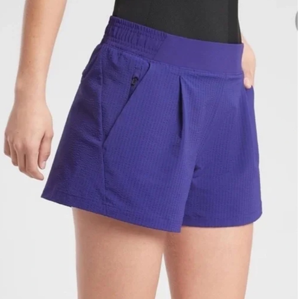 Athleta | Textured Brooklyn Short | Size 12 | Poseidon Blue